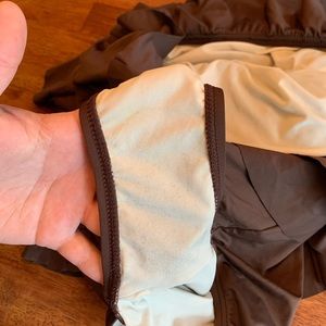 Michael Kors Brown Ruffle bathing suit size 8